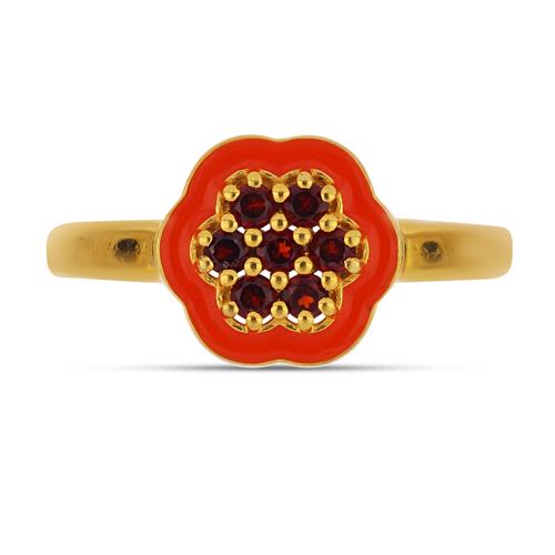 BUY 925 SILVER NATURAL GARNET GEMSTONE WITH ENAMEL RING